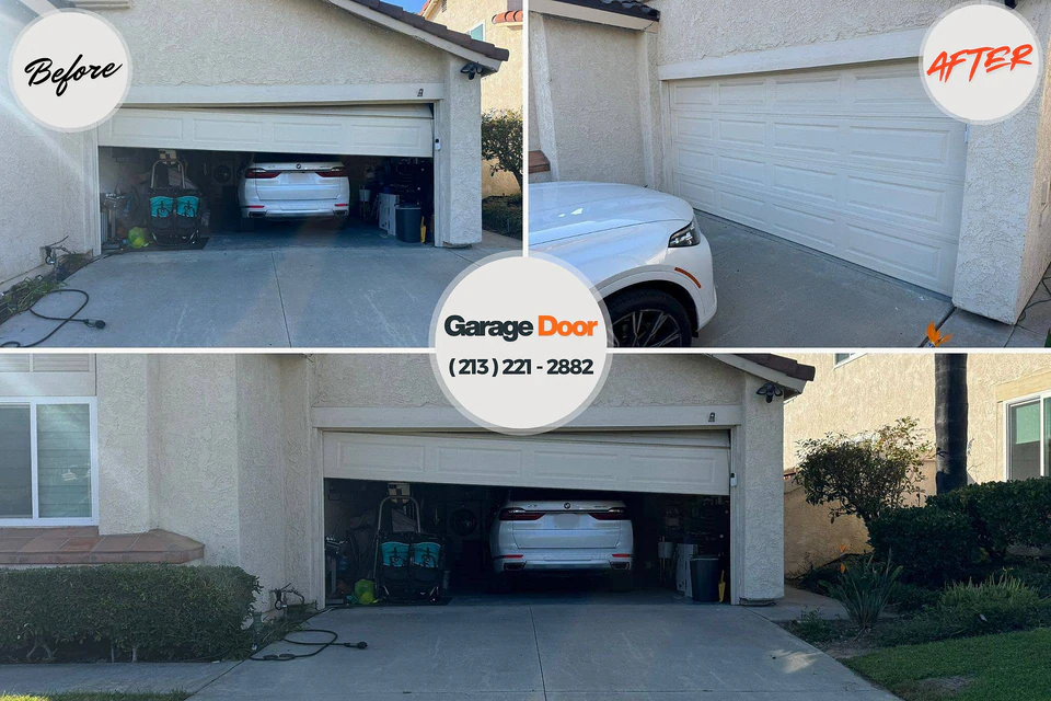 Before and after: garage door repair Bristol, IN